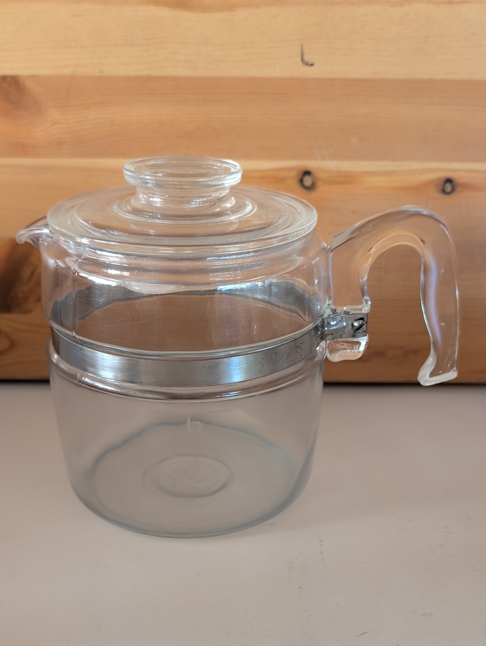VTG. Pyrex, Flameware Glass Coffee Pot With Lid. 7756- B